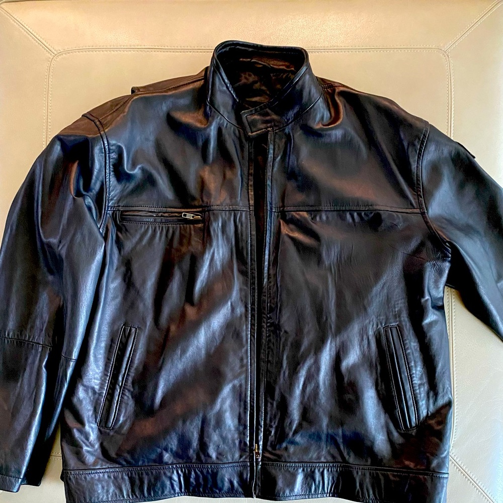 Mens Leather Jacket XXL